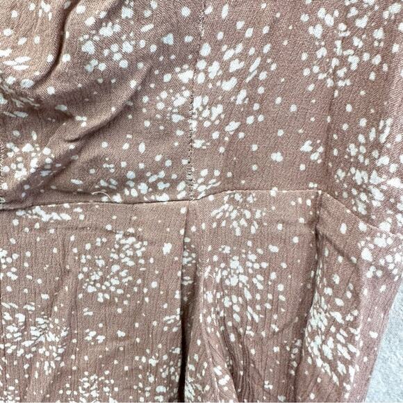 Urban Outfitters Kerriann blush pink floral print wide leg jumpsuit size Medium - Picture 7 of 16